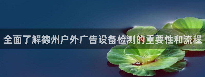 杏宇平台代理多少钱一个：全面了解德州户外广告设备检测的重要性和流程