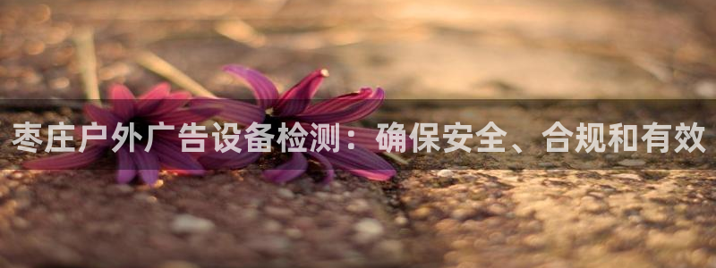 杏宇平台代理多少钱一个：枣庄户外广告设备检测：确保安全、合规和有效