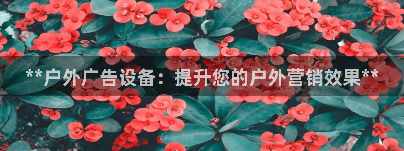 杏宇平台总代理：**户外广告设备：提升您的户外营销效果**