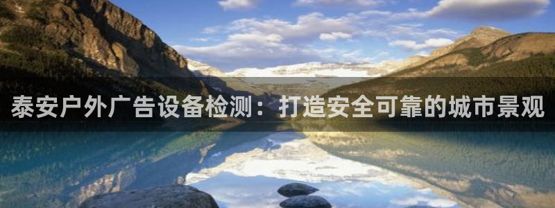 杏宇官方平台官网：泰安户外广告设备检测：打造安全可靠的城市景观