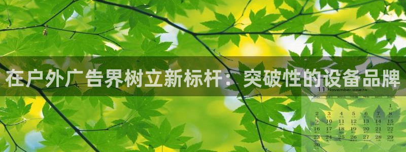 杏宇平台代理怎么赚钱的：在户外广告界树立新标杆：突破性的设备品牌