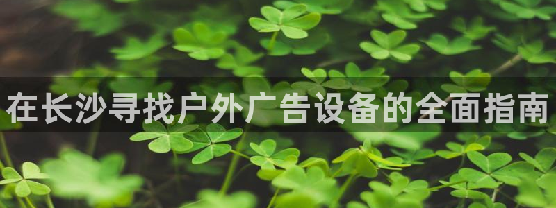 杏宇平台登陆：在长沙寻找户外广告设备的全面指南