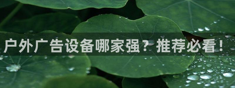 杏宇平台登录步骤：户外广告设备哪家强？推荐必看！